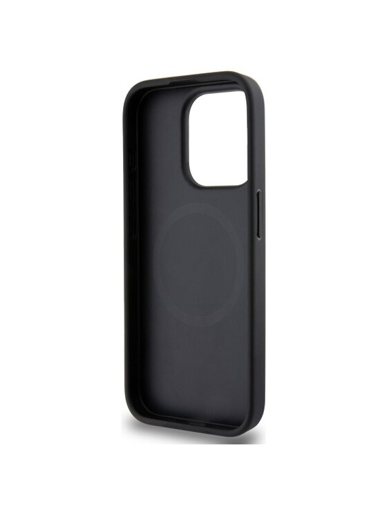 DKNY DKNY Etui na telefon Grained Metal Logo MagSafe Beżowy