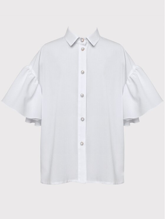 SLY SLY Bluzka 3S-112 Biały Classic Fit