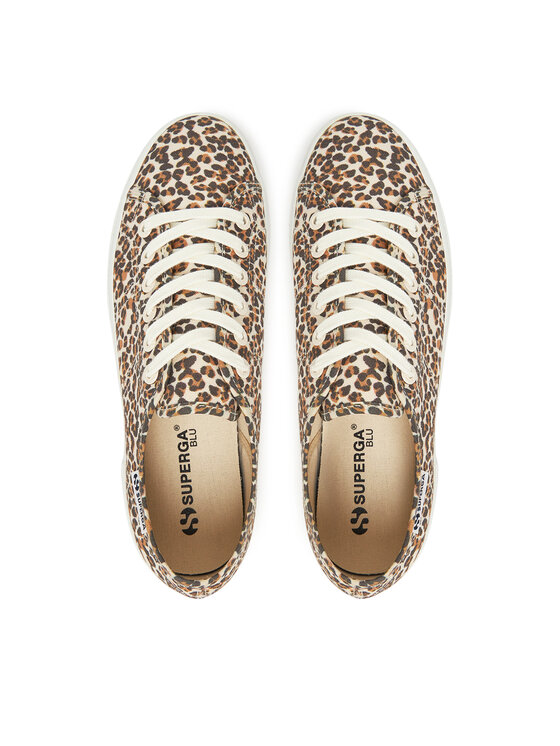 Superga Superga Sneakersy Platform Leopard Print Brązowy