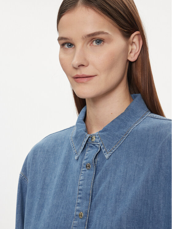 JOOP! JOOP! Τζιν πουκάμισο 30037338 Μπλε Oversize