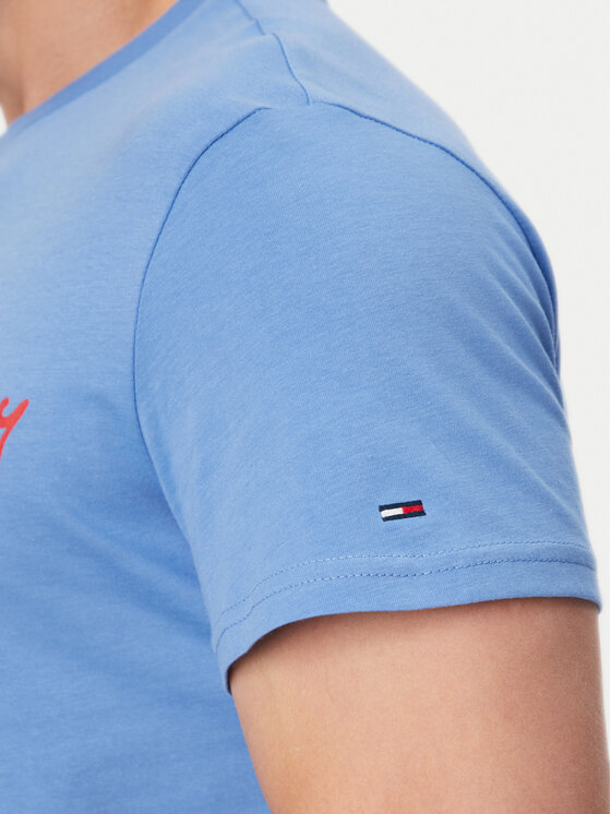 Tommy Jeans Tommy Jeans T-Shirt DM0DM22538 Modrá Slim Fit