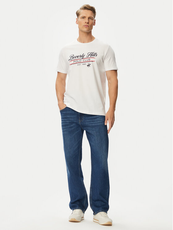 Beverly Hills Polo Club Beverly Hills Polo Club T-shirt P-SS26M-TS1302 Bijela Regular Fit