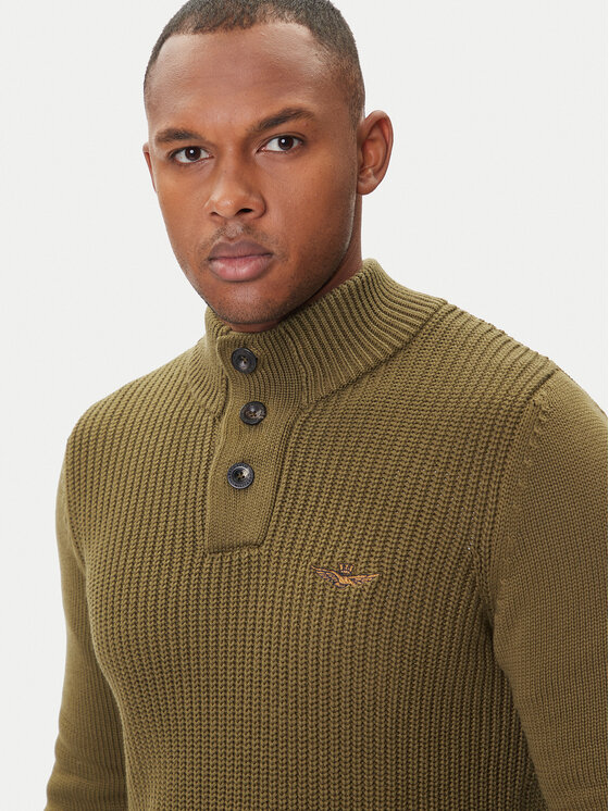 Aeronautica Militare Aeronautica Militare Džemper 252MA1572UL00409 Zelena Slim Fit