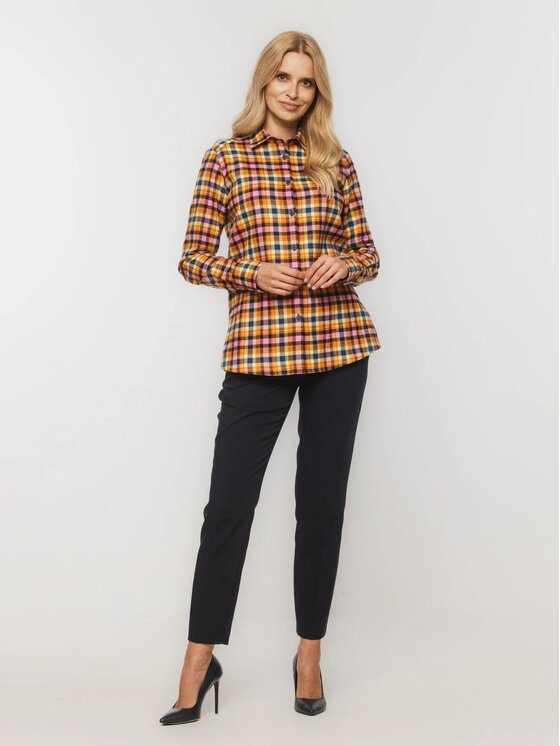 Willsoor Willsoor Koszula 61483 Pomarańczowy Regular Fit