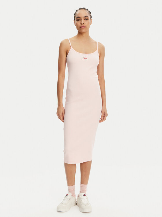Tommy Jeans Tommy Jeans Vestito estivo Script DW0DW20330 Rosa Slim Fit