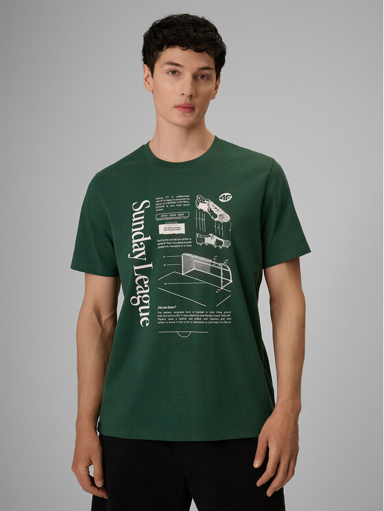 4F 4F T-Shirt PLAYER Zielony ciemny Regular Fit