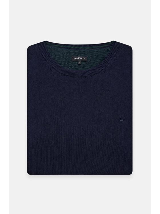 Lancerto Lancerto Sweter Morey SW073223000014 Granatowy Regular Fit