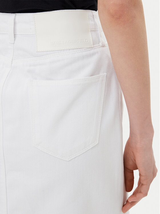 KARL LAGERFELD KARL LAGERFELD Spódnica jeansowa A2W12020 Biały Regular Fit