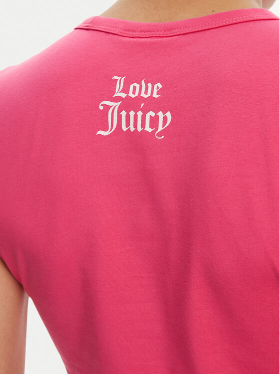 Juicy Couture Juicy Couture T-Shirt Just Juicy JCGCT125040 Różowy Slim Fit