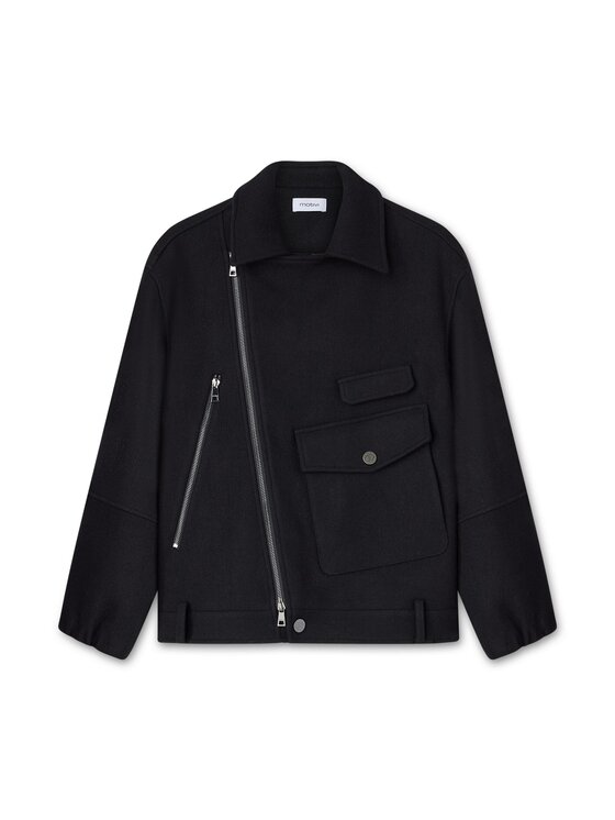 Motivi Motivi Cappotto R188Q001077N033 Nero Regular Fit