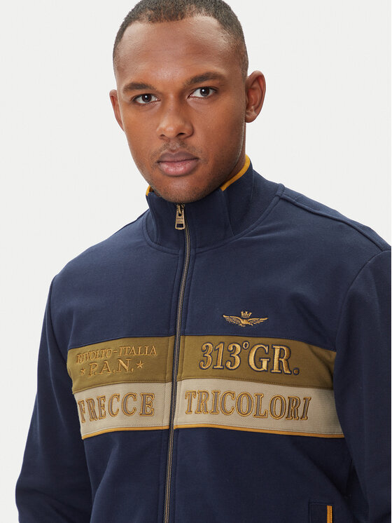 Aeronautica Militare Aeronautica Militare Majica dugih rukava 252FE2066UP00350 Tamnoplava Regular Fit