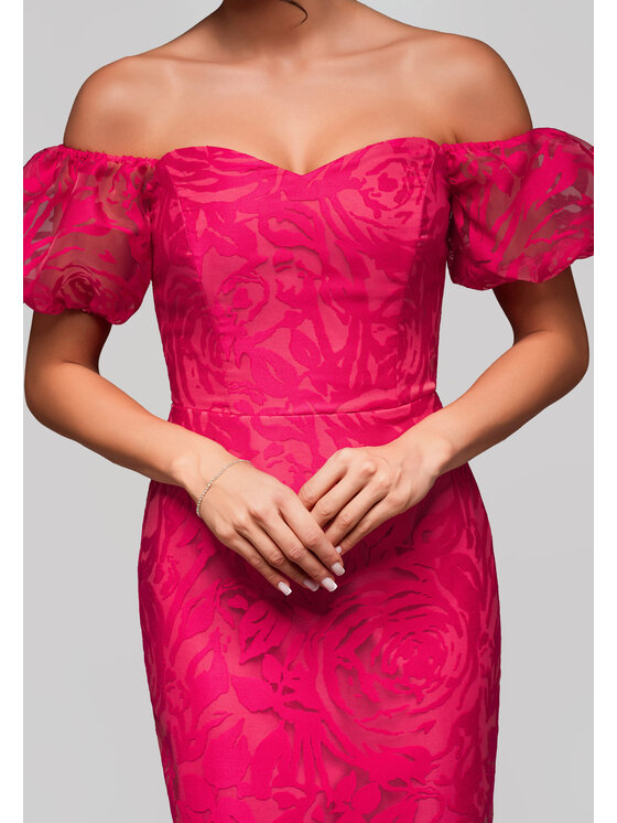Ombre Ombre Sukienka koktajlowa LA-OM-DLR127 Różowy Regular Fit