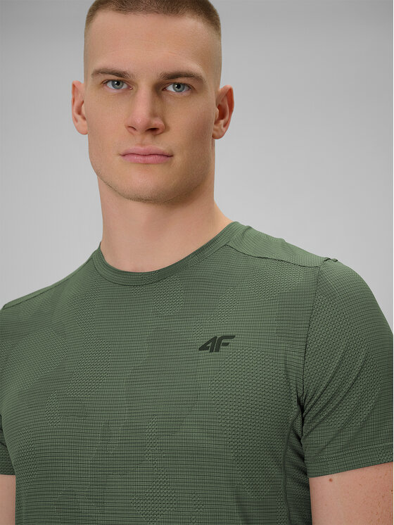 4F 4F Koszulka techniczna ATHLETIC Khaki Regular Fit