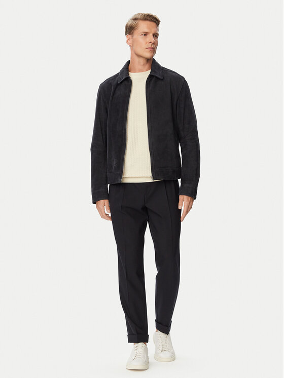 BOSS BOSS Кожено яке H-Malbano7 50563869 Тъмносин Regular Fit