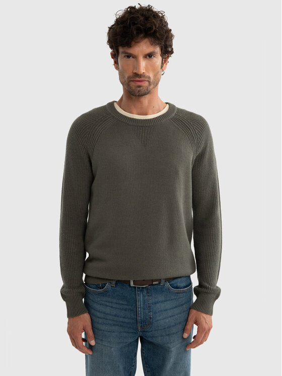 BIG STAR BIG STAR Sweter NAJN_905_160 Szary Classic Fit