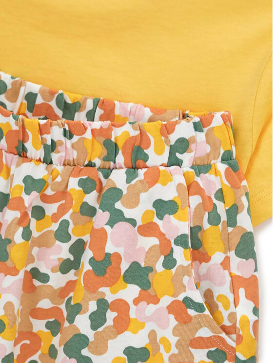 Original Marines Original Marines Set tricou și pantaloni scurți DFP3164CF Galben Regular Fit