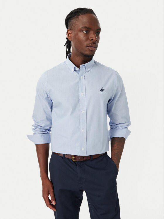 Beverly Hills Polo Club Beverly Hills Polo Club Košile P-SS26M-BRASS Modrá Regular Fit