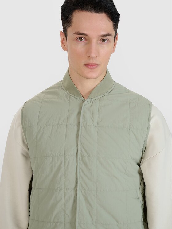 4F 4F Gilet 4FWSS25TVJAM210-44S Verde Regular Fit