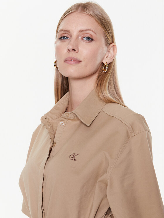 Calvin Klein Jeans Calvin Klein Jeans Hemdkleid J20J220520 Beige Regular Fit