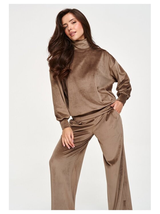 Makadamia Makadamia Dres M953 Brązowy Loose Fit