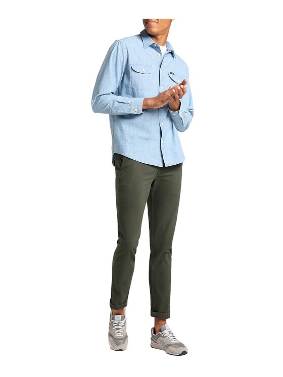Lee Lee Pantaloni chino L768QL61 Verde Regular Fit