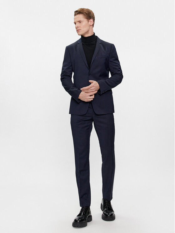 Calvin Klein Calvin Klein Chinosy K10K112292 Granatowy Slim Fit