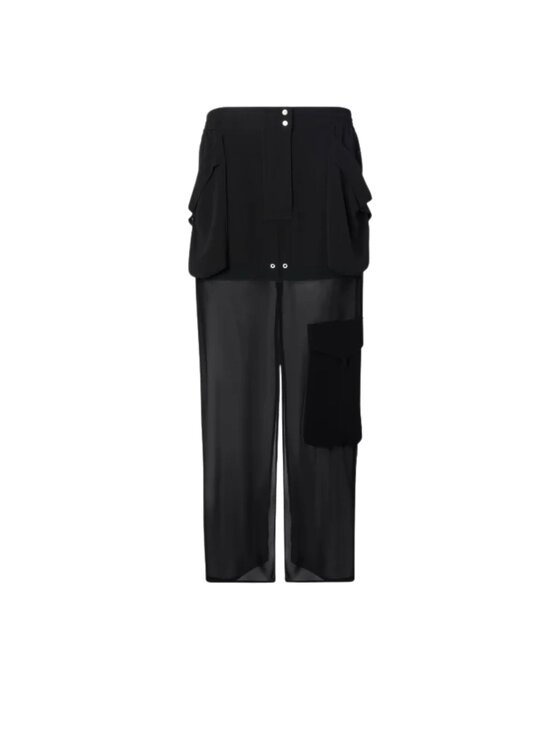 PINKO PINKO Φούστα maxi Gonna in georgette 104789A21F Μαύρο Regular Fit