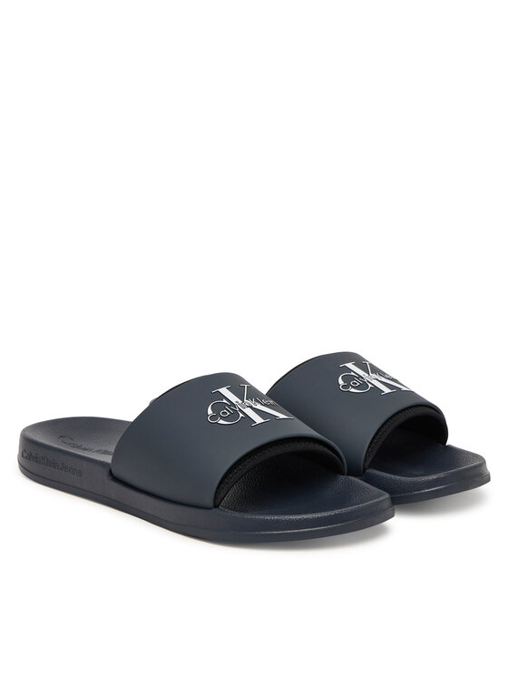 Calvin Klein Calvin Klein Šľapky Ess Slide Rubber Neoprene HM0HM02229 Tmavomodrá