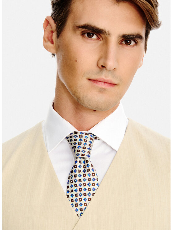 Pako Lorente Pako Lorente Kamizelka garniturowa P26SP-8G-022 Beżowy Slim Fit