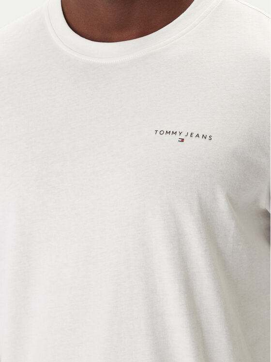 Tommy Jeans Tommy Jeans Hosszú ujjú Chest Linear DM0DM21594 Ekru Regular Fit