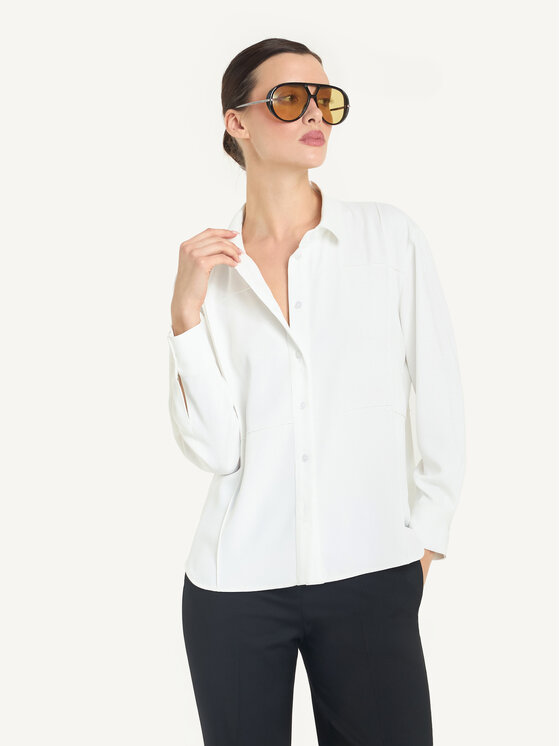 KMX KMX Bluzka 504950002 Biały Straight Fit