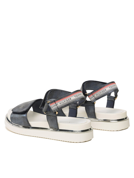 Tommy Hilfiger Tommy Hilfiger Sandały Platform Velcro Sandal T3A2-32760-0568 S Granatowy