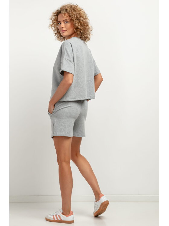 Tessita Tessita Bluza T386-2-L/XXL Szary Oversize