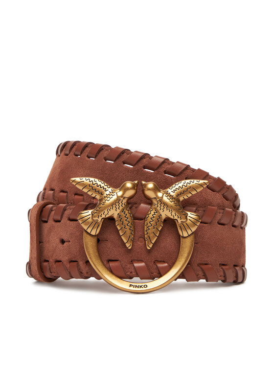 PINKO Pasek Damski Love Berry Weaving Belt H4 20252 PLT01 105461.A2QG Brązowy