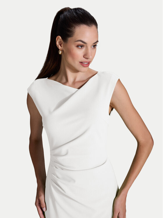 Swing Swing Koktejlové šaty 5AI16700 Bílá Slim Fit