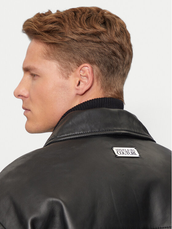 Versace Jeans Couture Versace Jeans Couture Lederjacke 77GAVP01 Schwarz Regular Fit