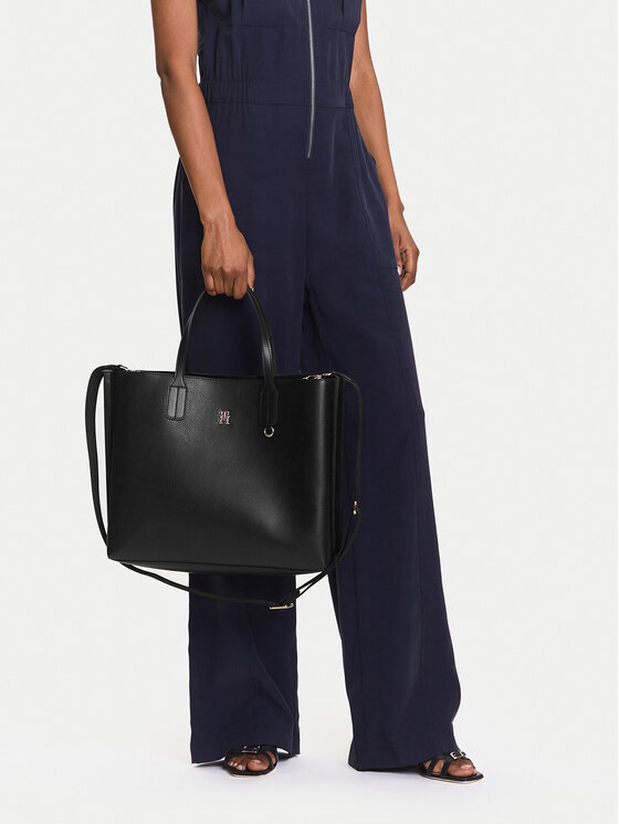 Tommy Hilfiger Tommy Hilfiger Torbica Th Distinct Satchel AW0AW17463 Crna