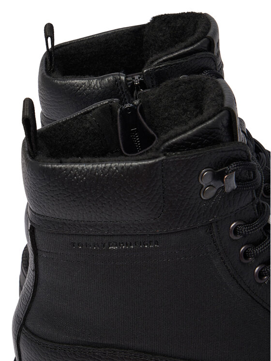 Tommy Hilfiger Tommy Hilfiger Зимни обувки Corporate Casual Mix W Wpm Boot FM0FM05988 Черен