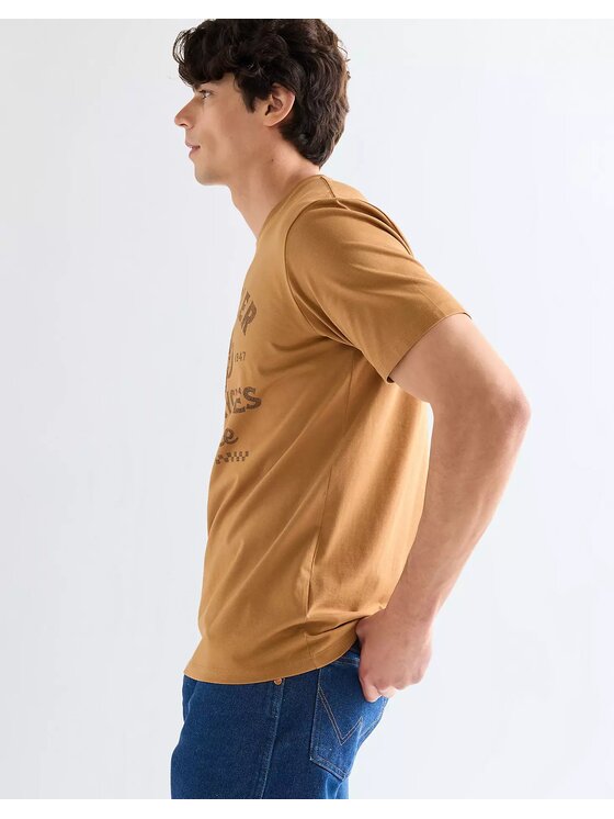 Wrangler Wrangler T-Shirt AMERICANA TEE Beżowy Regular Fit
