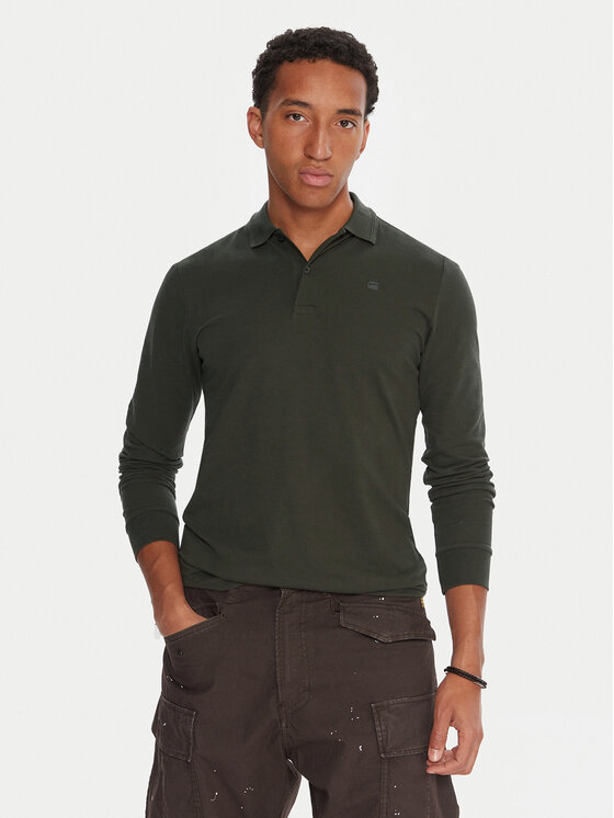 G-Star Raw G-Star Raw Тениска с яка и копчета Dunda D27683-5864 Сив Slim Fit