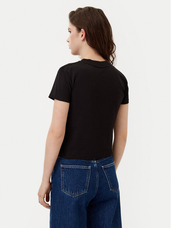 Calvin Klein Jeans Calvin Klein Jeans Tricou Script Institutional J20J224984 Negru Slim Fit