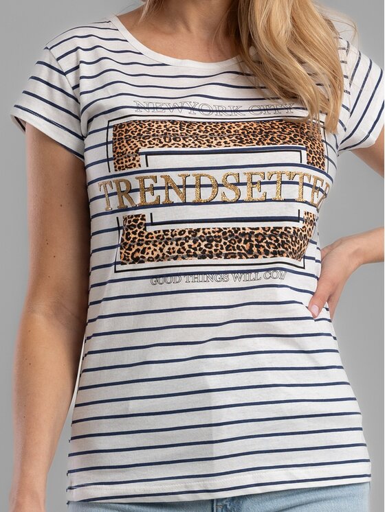 Perso Perso T-Shirt TCE91C0040F Granatowy Regular Fit