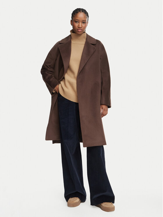 Weekend Max Mara Weekend Max Mara Μάλλινο παλτό Pedale 2625016092 Σκούρο καφέ Regular Fit