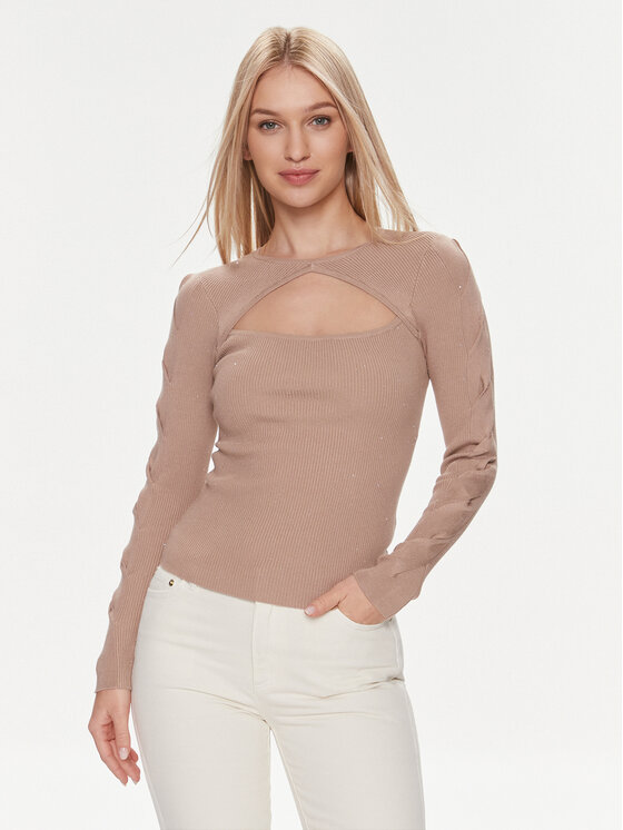 Guess Sveter Laurel W4RR34 Z34O0 Béžová Regular Fit