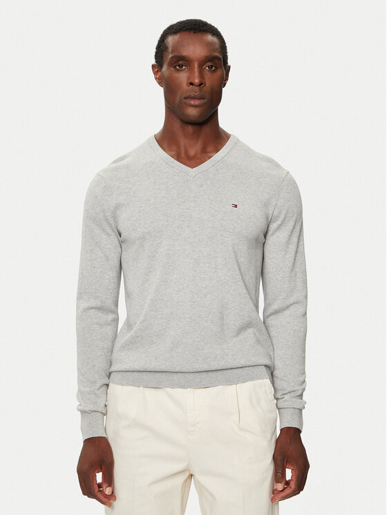 Tommy Hilfiger Pulover MW0MW14745 Gri Regular Fit