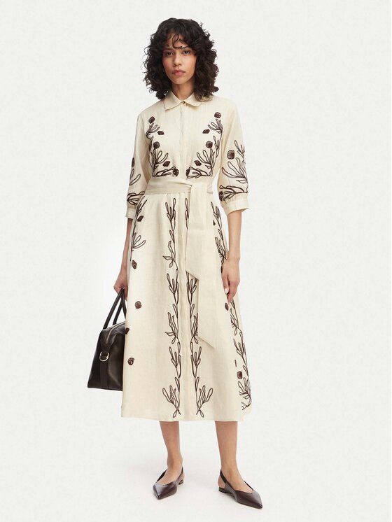 Marella Marella Krekla kleita Banda 2613221232 Bēšs Regular Fit