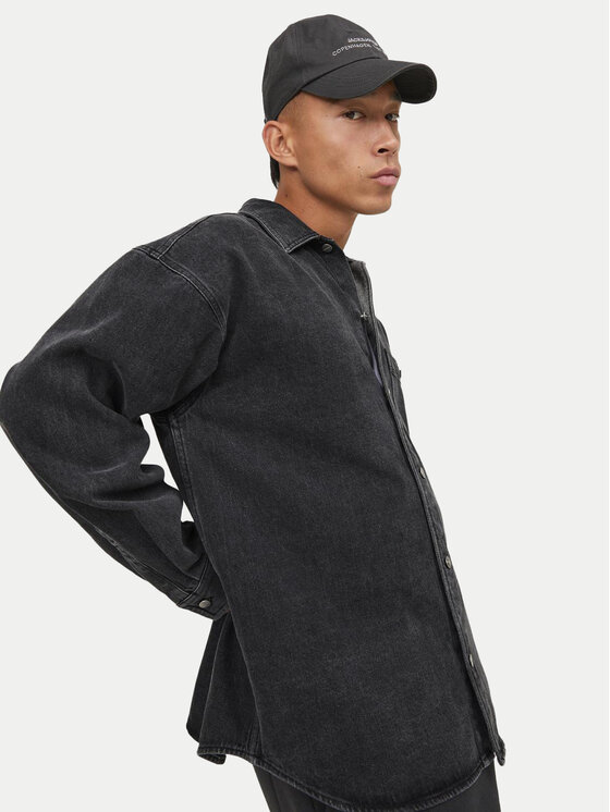 Jack&Jones Jack&Jones traper košulja Santorini 12250602 Crna Relaxed Fit