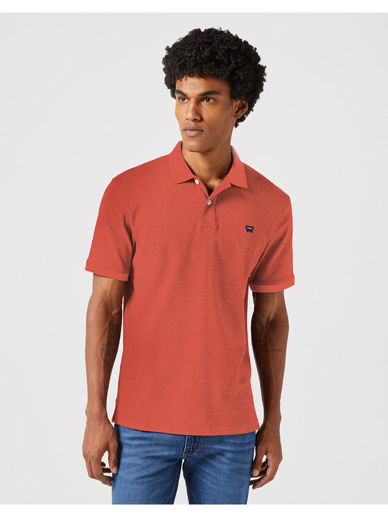 Wrangler Wrangler T-Shirt REFINED POLO SHIRT Czerwony Regular Fit