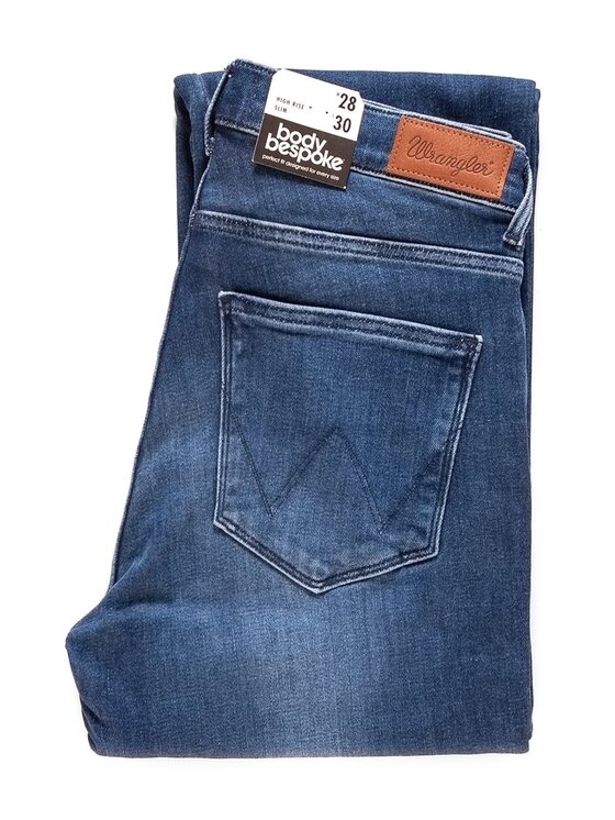 Wrangler Wrangler Jeansy HIGH RISE SLIM Niebieski Slim Fit