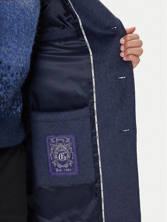 Guess Guess Vilnonis paltas M4BL3S WGJ82 Tamsiai mėlyna Slim Fit